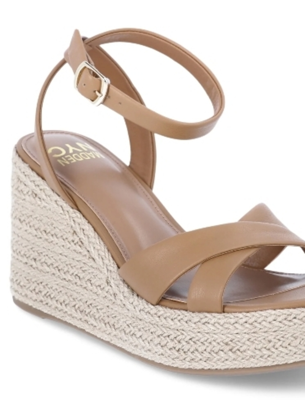 Madden NYC Tan Criss cross Espadrille Wedges